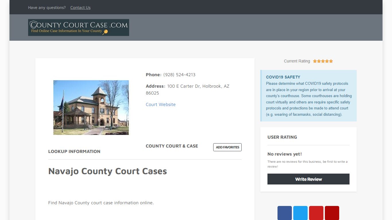 Navajo County | County Court Case Search & Lookup | CountyCourtCase.com